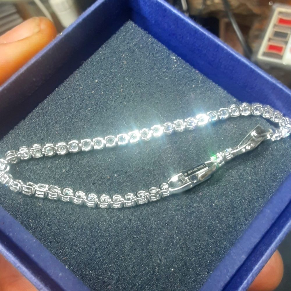 Swarovski crystal sterling silver bracelet
